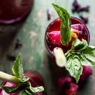 Hibiscus, Lemongrass, Basil, and Honey Sweet Iced Tea